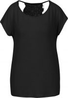 Fekete női póló csipkés hátlappal