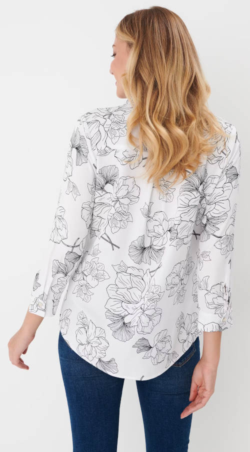 Virágos női fehér ing